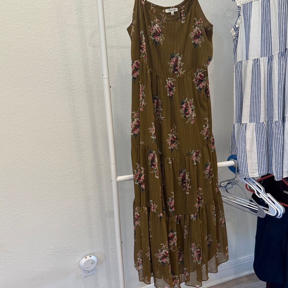 Madewell Floral Olive Maxi Dress